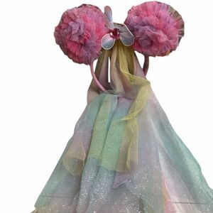 Disney Parks Minnie Mouse Fairies Pastel Veil Ears Headband Butterfly Gem